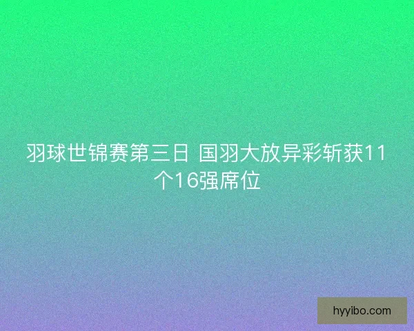 羽球世锦赛第三日 国羽大放异彩斩获11个16强席位