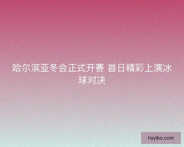 哈尔滨亚冬会正式开赛 首日精彩上演冰球对决